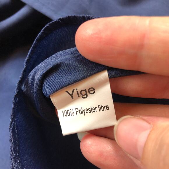 NWT Yige Dark Blue High Waist Flared Pleated Chic Office Workwear Midi Skirt 8 - Picture 9 of 10